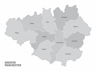 Greater Manchester administrative map