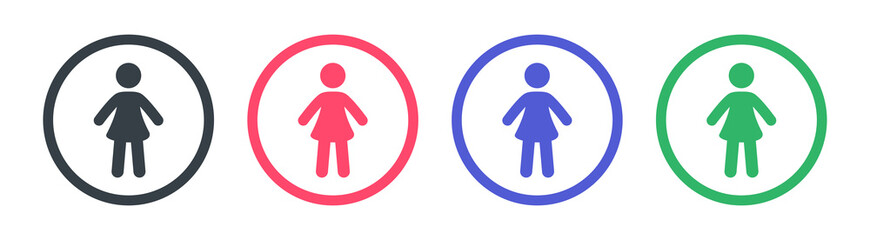 Girl, woman or female icon sign symbol. Vector illustration