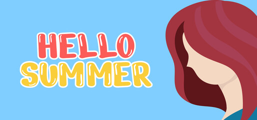Hand draw illustration of Summer greeting banner.