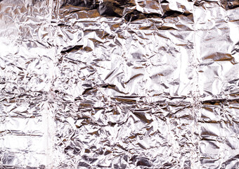 Texture of aluminum foil close-up. Background
