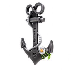 heavy iron anchor in seafaring 3D rendering © vadarshop