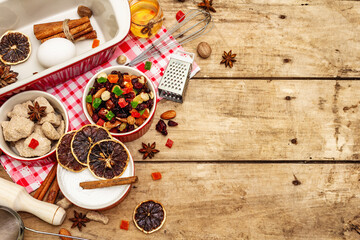 Food ingredients for baking Stollen