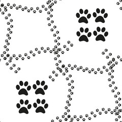 Animal footprint seamless pattern. Footprints of a cat