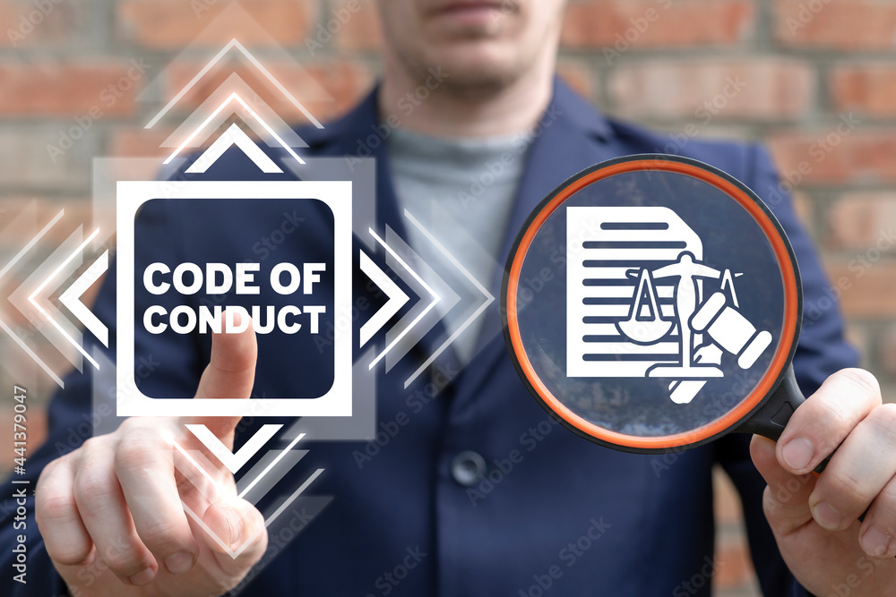 Poster concept of code of conduct.