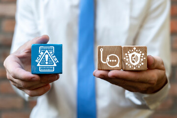 Concept of phone scam alert.