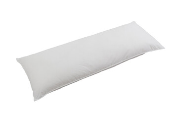 Big white bolster with no case cover isolated on white background - obrazy, fototapety, plakaty