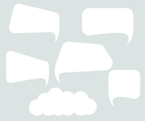 white cloud message sign set.