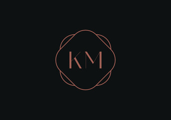 Initial letters KM logo design template