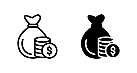 Money Bag with dollar coin icon vector for computer, web and mobile apps