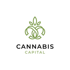 letter cc cannabis logo vector icon illustration modern style for your business