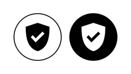 Shield check mark  icon set. Protection approve sign. Safe icon vector