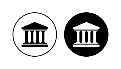 Bank icon set. bank vector icon, museum, university