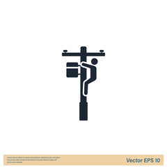 power pole maintenance icon vector illustration