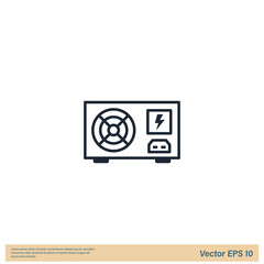 power supply icon vector logo template