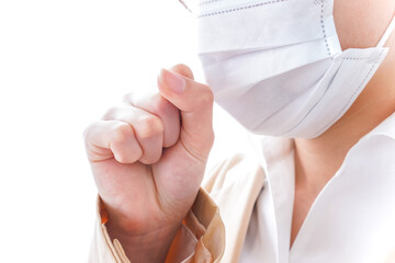 風邪をひいたビジネスウーマン