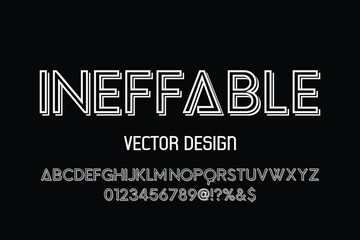 vintage  font, black and white style vector background,  typeface design