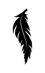 Obraz premium illustration of an old feather. Feather silhouette. Retro image of letter with feather icon.