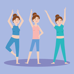 Fototapeta premium women wearing yoga clothes