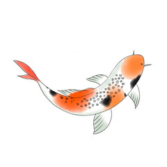 Koi fish digital illustration art