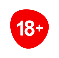 Fototapeta premium Under 18 sign warning 