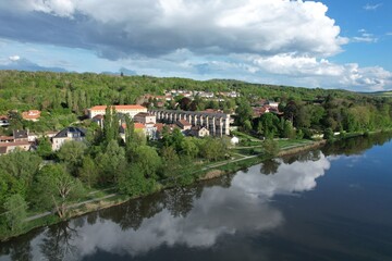 Fototapeta na wymiar Vue Aérienne de l'Aqueduc Romain à Jouy-aux-Arches (Moselle France)
