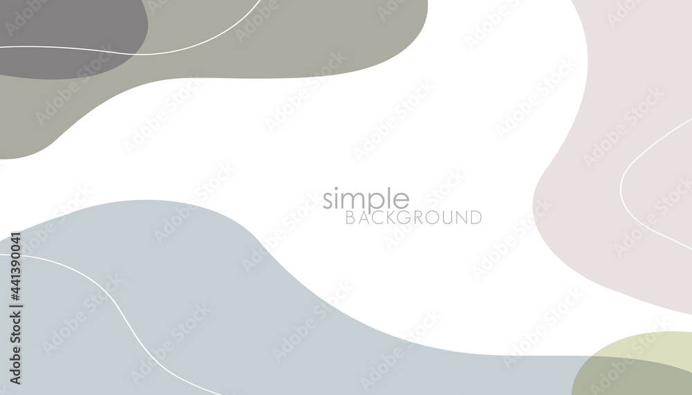 Poster abstract soft simple cover design template. trendy wavy geometric shapes background for wallpaper an