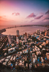 Mumbai cityscape- Mahim Bay, Prabhadevi, Bandra Worli Sea Link, Bandra, and Worli.