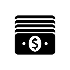 Money outline flat glyph icon. Business sign