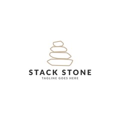 Stack stone logo vector icon illustration.