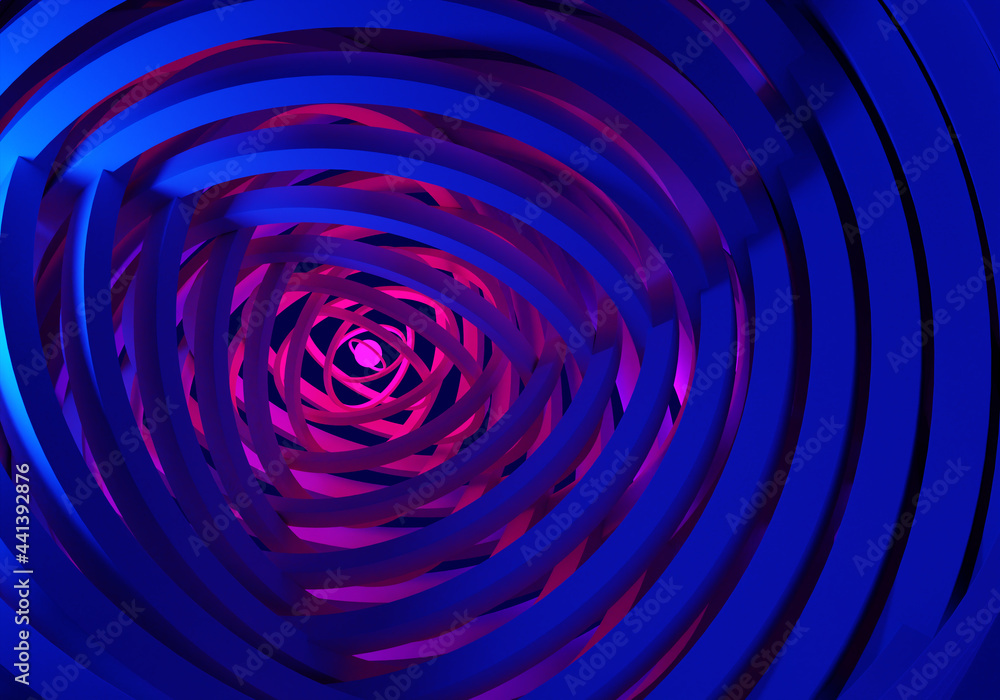 Fototapete background on the theme of gyometry. dark blue pattern with gradient. tunnel background. texture sym