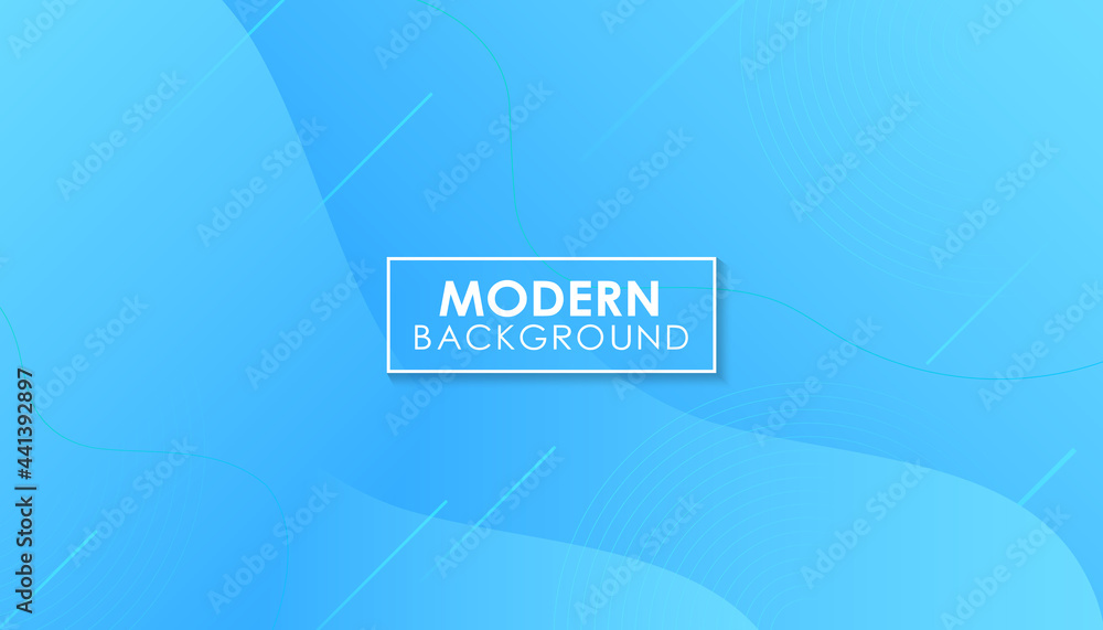 Poster abstract gradient blue dynamic waves background. vector