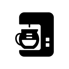 Coffee maker machine glyph icon. Workspace sign