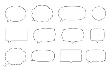 Obraz premium シンプルな吹き出しイラスト、アイコンセット