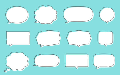 シンプルな吹き出しイラスト、アイコンセット