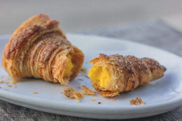 Cannolo alla crema, Italian pastry with custard