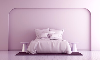 Modern decor and bedroom interior and furniture mock up and pink wall texture background