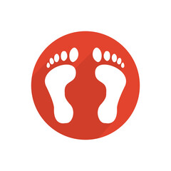 human footprint icon on a white background, vector illustration