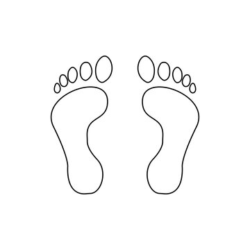 human footprint icon on a white background, vector illustration