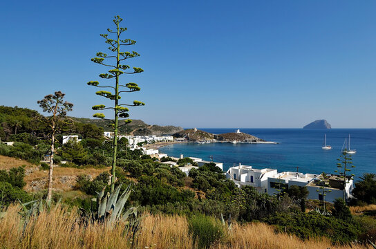the port of Kapsali on the southeast coast of the Greek island of Kythira between the Ionian and Aegean seas