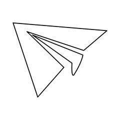 paper airplane icon on a white background, vector illustration