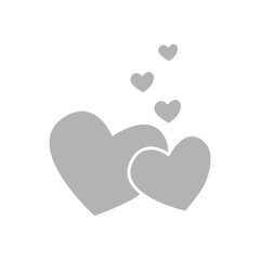 hearts icon on a white background, vector illustration