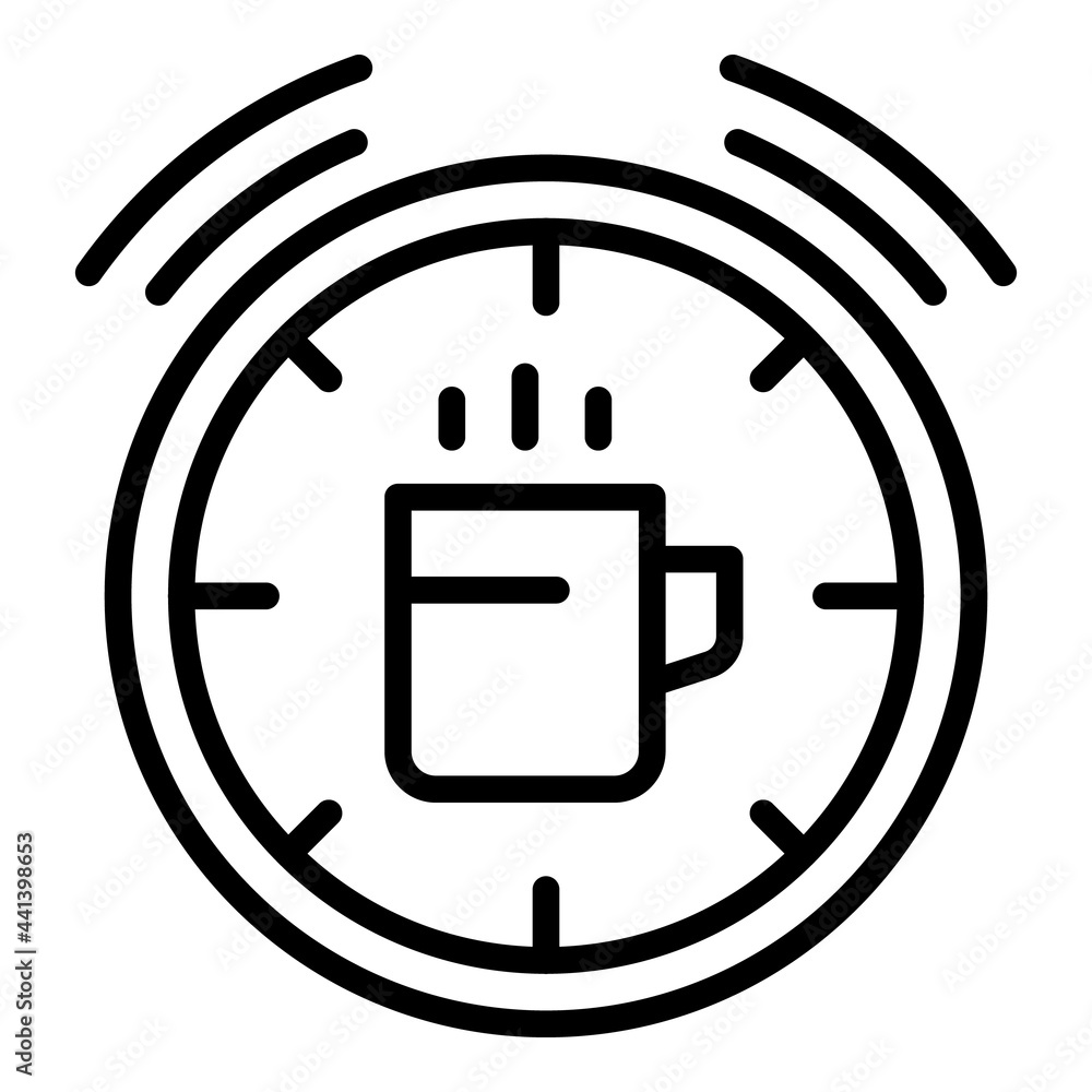 Poster late work tea time icon. outline late work tea time vector icon for web design isolated on white bac