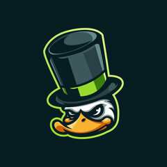 duck magician mascot logo