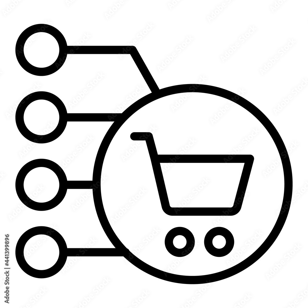 Poster regulated products cart icon. outline regulated products cart vector icon for web design isolated on