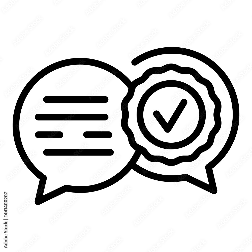Poster regulated products chat icon. outline regulated products chat vector icon for web design isolated on
