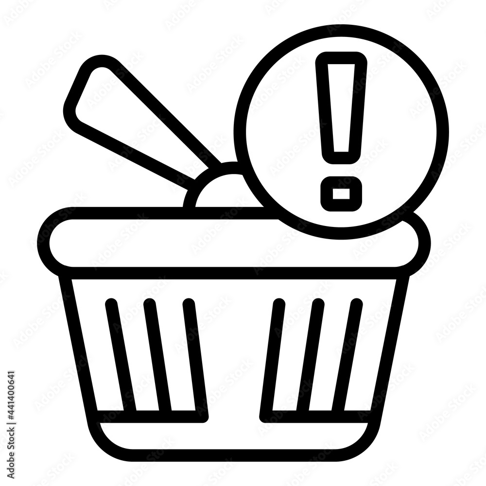 Poster regulated products basket icon. outline regulated products basket vector icon for web design isolate