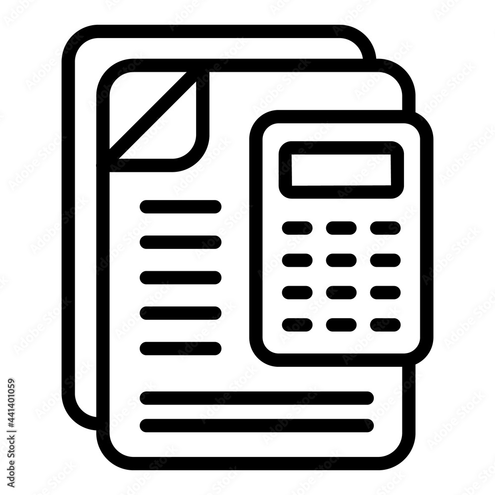 Poster regulated products calculator icon. outline regulated products calculator vector icon for web design