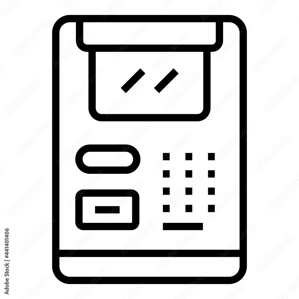 Aufkleber subway ticket monitor icon. outline subway ticket monitor vector icon for web design isolated on whi