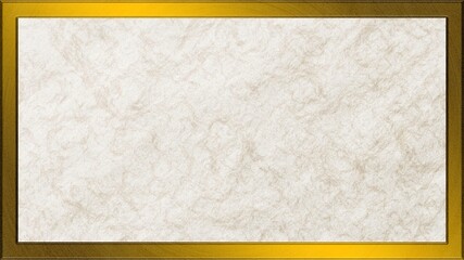 金色のシンプルな額縁と和紙のテクスチャーのコピースペースのある背景イラスト
