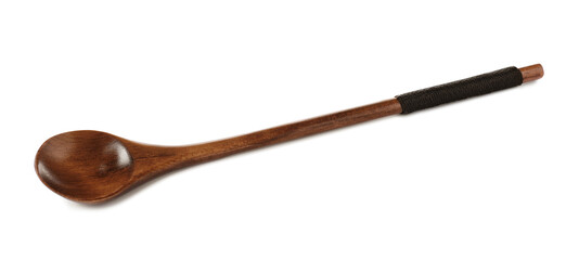 Wooden spoon isolated on white. Cooking utensil